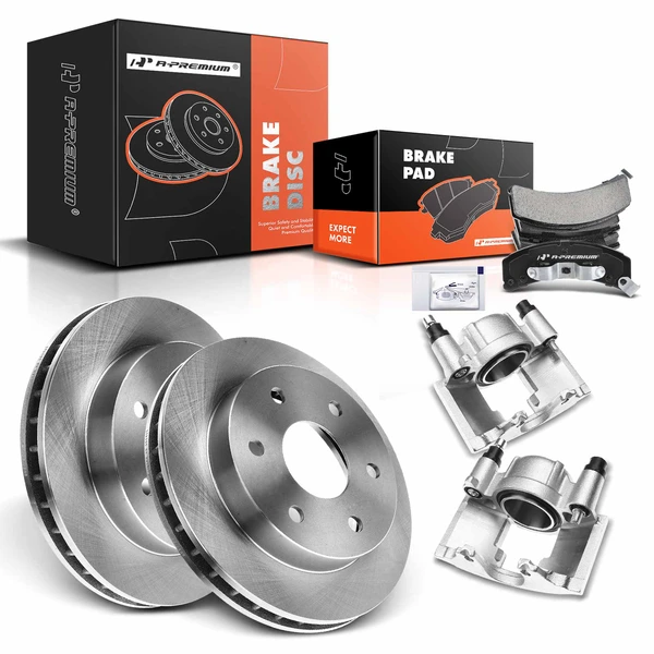 8 Pcs Front Disc Brake Rotors & Ceramic Brake Pads & Brake Calipers for 1992-1999 Chevrolet K1500 Suburban