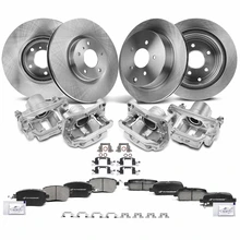 16 Pcs Front & Rear Disc Brake Rotors & Ceramic Brake Pads & Brake Calipers for 2005-2007 Nissan Murano