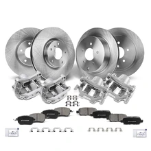 16 Pcs Front & Rear Disc Brake Rotors & Ceramic Brake Pads & Brake Calipers for 2012 Nissan Murano