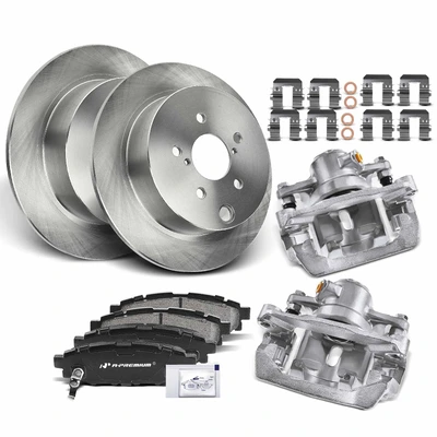 8 Pcs Rear Disc Brake Rotors & Ceramic Brake Pads & Brake Calipers
