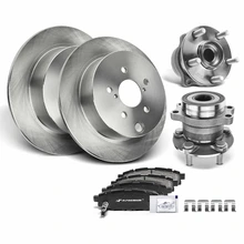 8 Pcs Rear Disc Brake Rotors & Ceramic Brake Pads & Hub Bearings for 2016-2017 Subaru Crosstrek
