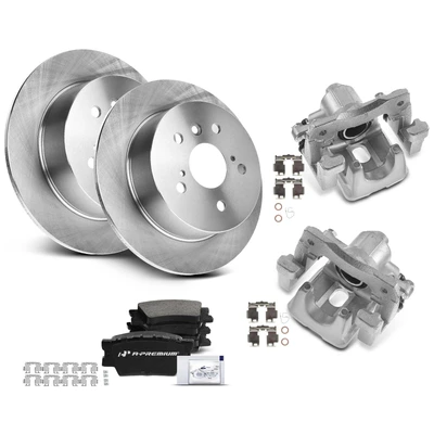 8 Pcs Rear Disc Brake Rotors & Ceramic Brake Pads & Brake Calipers