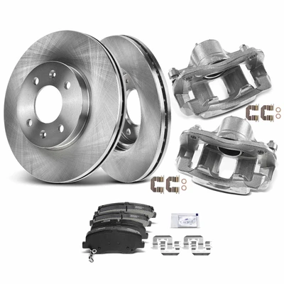 8 Pcs Front Disc Brake Rotors & Ceramic Brake Pads & Brake Calipers