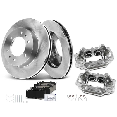 8 Pcs Front Disc Brake Rotors & Ceramic Brake Pads & Brake Calipers