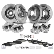 16 Pcs Front & Rear Disc Brake Rotors & Ceramic Brake Pads & Brake Calipers for 2004-2005 Ford F-150
