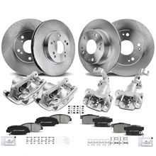 16 Pcs Front & Rear Disc Brake Rotors & Ceramic Brake Pads & Calipers for 2003-2007 Honda Accord