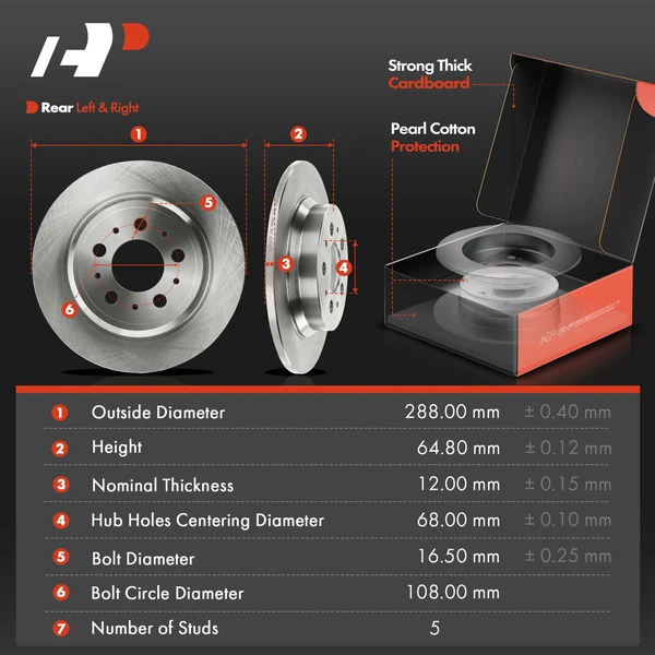 16 Pcs Front & Rear Disc Brake Rotors & Ceramic Brake Pads & Hub Bearings for Volvo S60 02-09 XC70