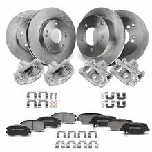 16 Pcs Front & Rear Disc Brake Rotors & Ceramic Brake Pads & Brake Calipers for 2008-2009 Hyundai Sonata