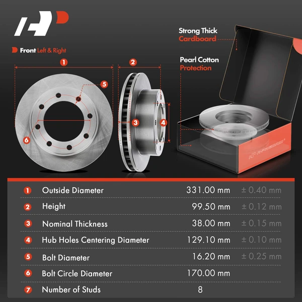 16 Pcs Front & Rear Disc Brake Rotors & Ceramic Brake Pads & Brake Calipers for Ford F-250 Super Duty