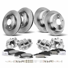 16 Pcs Front & Rear Disc Brake Rotors & Ceramic Brake Pads & Calipers for 1999-2004 Jeep Grand Cherokee