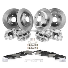 16 Pcs Front & Rear Disc Brake Rotors & Ceramic Brake Pads & Brake Calipers for 1999-2002 Jeep Grand Cherokee