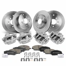 16 Pcs Front & Rear Disc Brake Rotors & Ceramic Brake Pads & Brake Calipers for 2007-2009 Hyundai Santa Fe