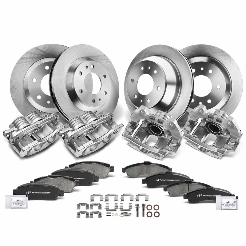 16 Pcs Front & Rear Disc Brake Rotors & Ceramic Brake Pads & Brake Calipers for GMC