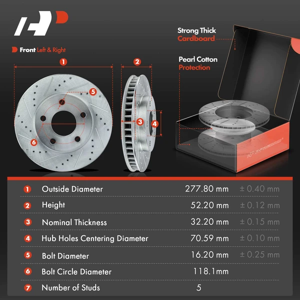 8 Pcs Front Drilled Brake Rotor & Pads + Wheel Hub Bearing for Buick Chevrolet Olds Pontiac