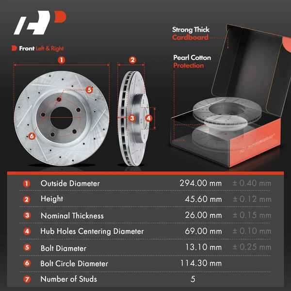 8 Pcs Front Drilled Brake Rotor & Pads + Wheel Hub Bearing for Chrysler 200 Sebring Dodge