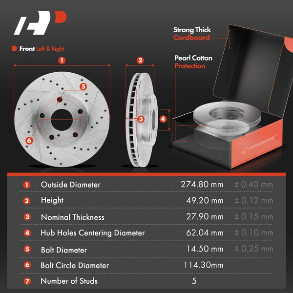 8 Pcs Front Drilled Brake Rotor & Pads + Wheel Hub Bearing for Toyota Camry Avalon 98-04 Lexus