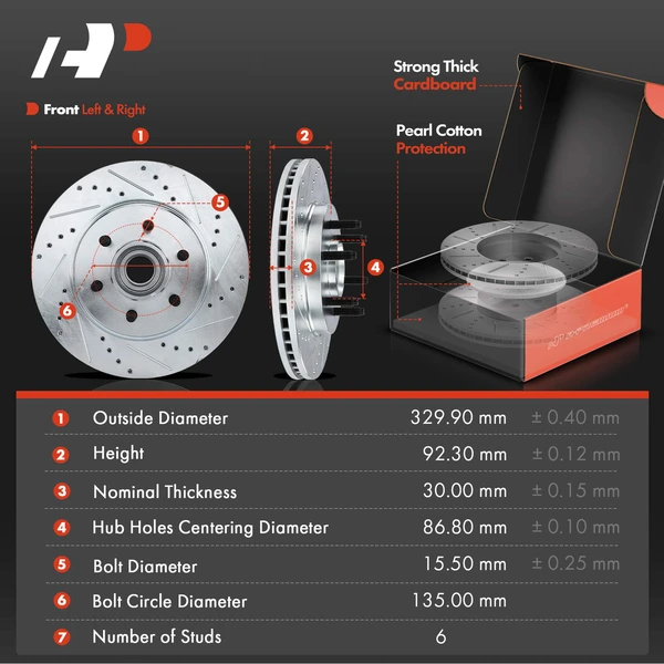 8 Pcs Front Drilled Brake Rotors & Pads + Brake Calipers for Ford F-150 Lincoln