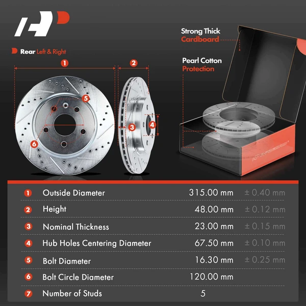 8 Pcs Rear Drilled Brake Rotors & Pads + Brake Calipers for Chevrolet LaCrosse Regal