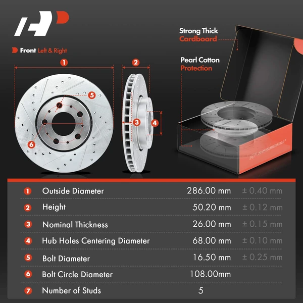 8 Pcs Front Drilled Brake Rotors & Pads + Brake Calipers for Volvo S60 2001-2009 S80 V70 XC70