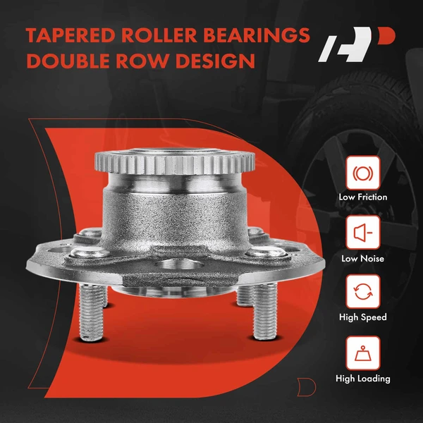 8 Pcs Rear Drilled Brake Rotor & Pads + Wheel Hub Bearing for Honda Accord 98-02 2.3L