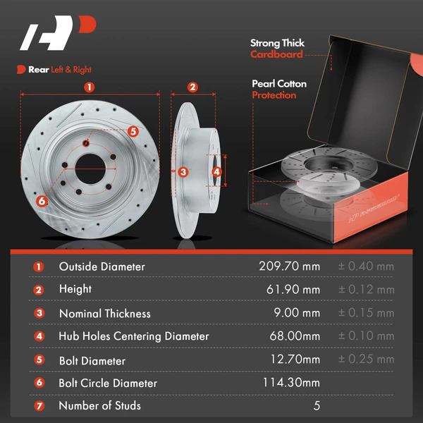 8 Pcs Rear Drilled Brake Rotor & Pads + Wheel Hub Bearing for Nissan Sentra 2013-2019