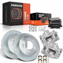 8 Pcs Rear Drilled Brake Rotors & Pads + Brake Calipers