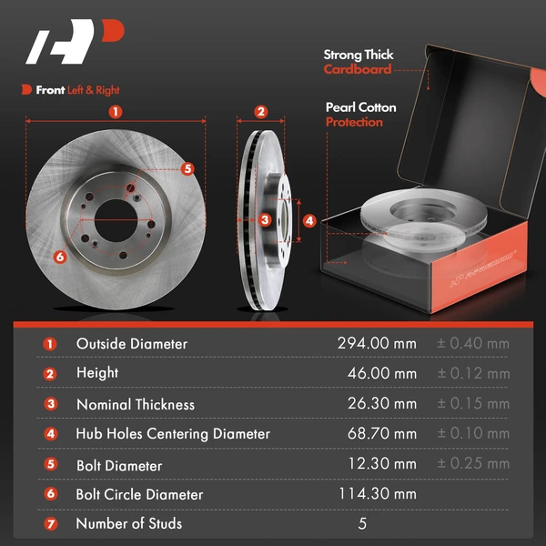 8 Pcs Front Drilled Brake Rotor & Pads + Wheel Hub Bearing for Mitsubishi Galant 04-09