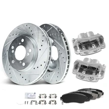 8 Pcs Front Drilled Brake Rotors & Pads + Brake Calipers