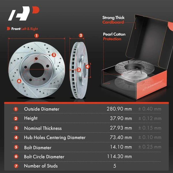16 Pcs Front & Rear Drilled Brake Rotor & Pads + Wheel Hub Bearing for Chrysler Dodge Caravan