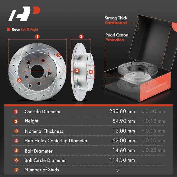8 Pcs Rear Drilled Brake Rotors & Pads + Brake Calipers for Toyota RAV4 06-12