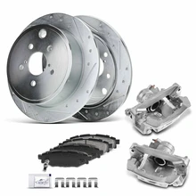 8 Pcs Rear Drilled Brake Rotors & Pads + Brake Calipers