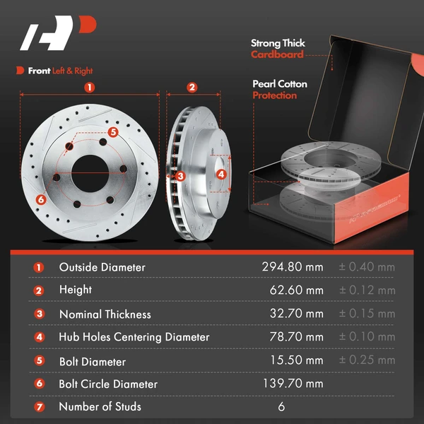 8 Pcs Front Drilled Brake Rotor & Pads + Wheel Hub Bearing for Cadillac Escalade GMC 4WD