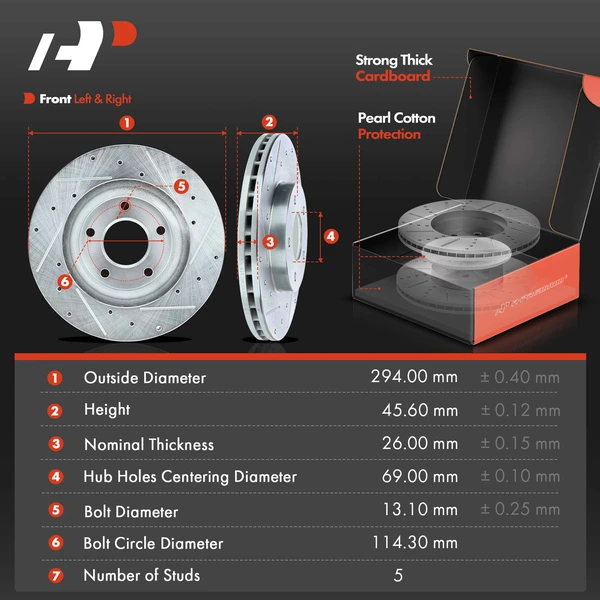 16 Pcs Front & Rear Drilled Brake Rotor & Pads + Wheel Hub Bearing for Chrysler Sebring 2007-2010