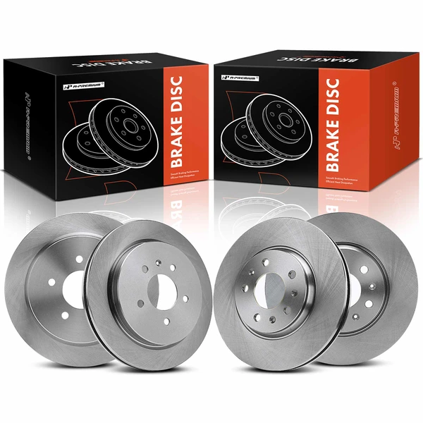 4 Pcs Front & Rear Disc Brake Rotors for Cadillac CTS 03-07 Seville 03-04 STS
