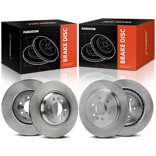 4 Pcs Front & Rear Disc Brake Rotors for Cadillac SRX 2004-2009 3.6L 4.6L 6-Lug