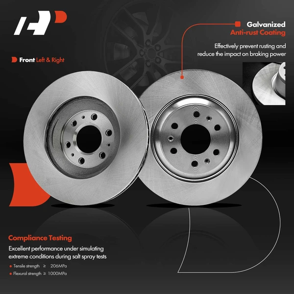 4 Pcs Front & Rear Disc Brake Rotors for Cadillac SRX 2004-2009 3.6L 4.6L 6-Lug