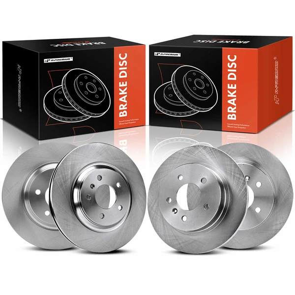 4 Pcs Front & Rear Disc Brake Rotors for Buick Lucerne 2006-2011 Cadillac DTS 5-Lug