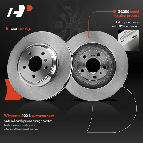 4 Pcs Front & Rear Disc Brake Rotors for Buick Lucerne 2006-2011 Cadillac DTS 5-Lug