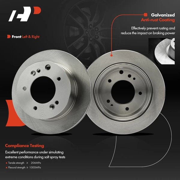 4 Pcs Front & Rear Disc Brake Rotors for Kia Sorento 2003-2006