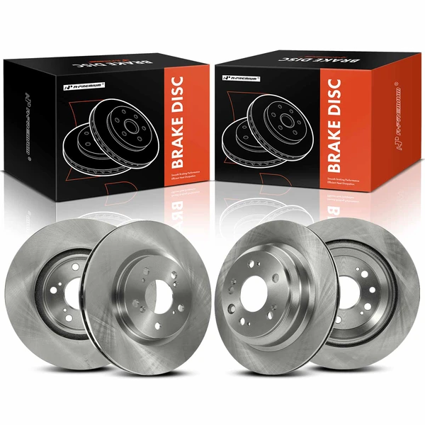 4 Pcs Front & Rear Disc Brake Rotors for Acura RL 2005-2012 V6 3.5L 3.7L