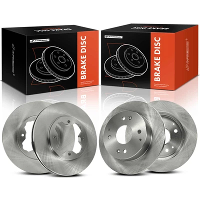 4 Pcs Front & Rear Disc Brake Rotors