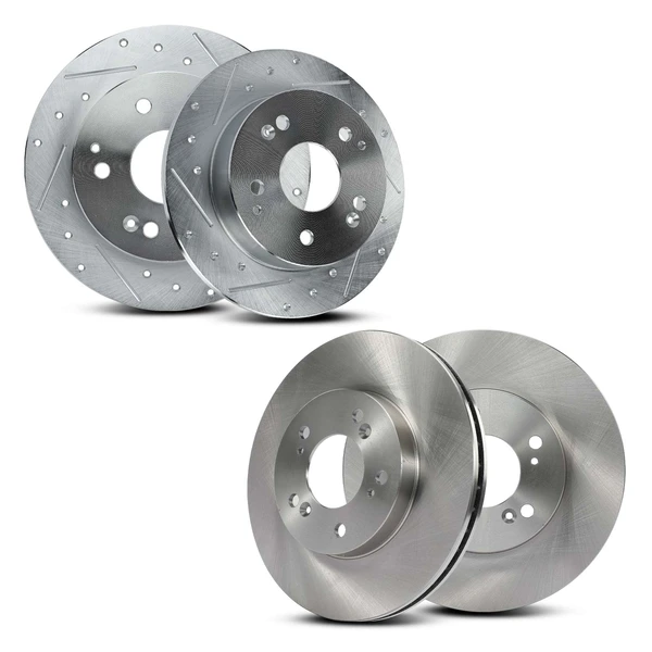 4 Pcs Front Disc & Rear Drilled Brake Rotor for Acura Integra 1997-1998 2000-2001