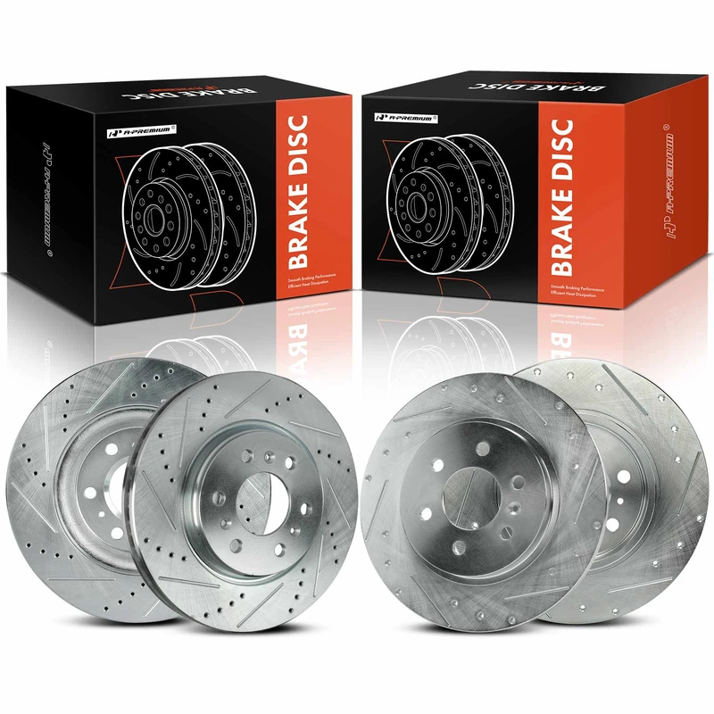 4 Pcs Front & Rear Drilled Brake Rotors for Chevrolet Uplander 06-09 Buick Pontiac