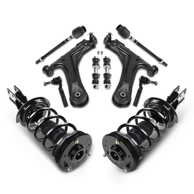 10 Pcs Front Complete Strut & Coil Spring Control Arm Kit