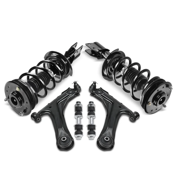6-Pc Shock Strut Coil Spring and Control Arm Kit, Front Side A-Premium APCA5243