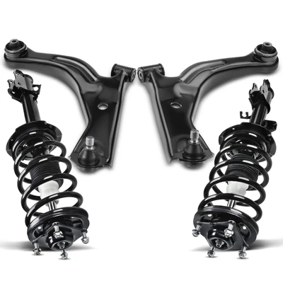 4 Pcs Front Complete Strut & Coil Spring Control Arm Kit