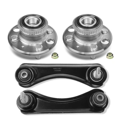 4 Pcs Rear Wheel Hub Bearing & Control Arm Kit