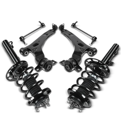 6 Pcs Front Complete Strut & Coil Spring Control Arm Kit