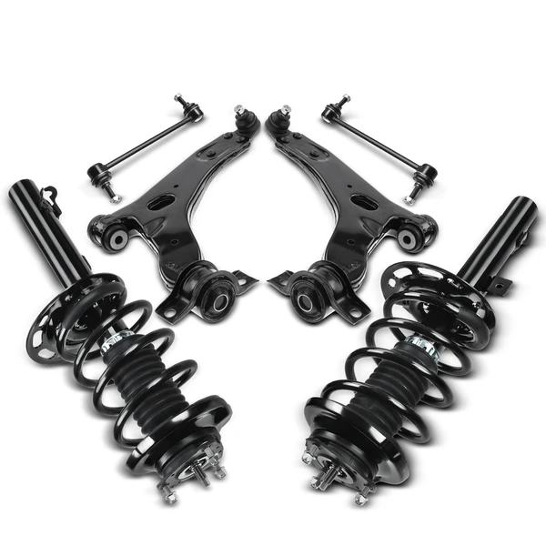 6-Pc Shock Strut Coil Spring and Control Arm Kit, Front Side A-Premium APCA5249