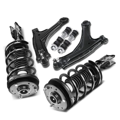 6 Pcs Front Complete Strut & Coil Spring Control Arm Kit